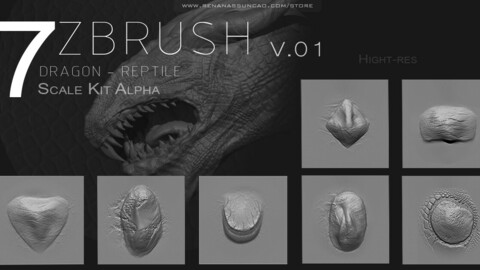 ZBRUSH - Dragon Scale Kit Alpha v1.0