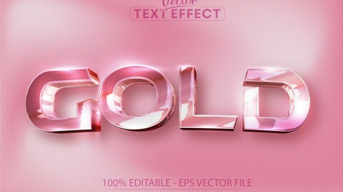 Gold text, rose gold style editable text effect