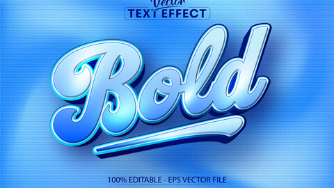 Bold text, blue color style editable text effect