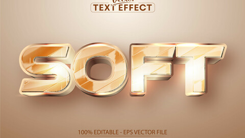 Soft text, golden style editable text effect