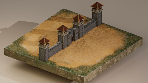 Castle Wall Level 5 3D Model