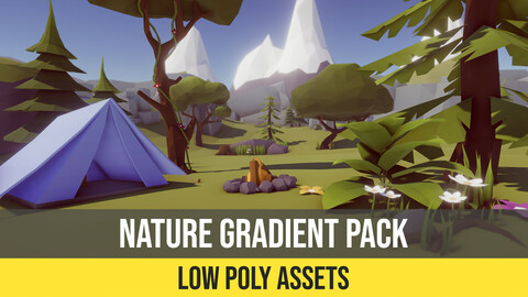 Low Poly Nature Gradient - Asset for Unity 3D, Map and Models