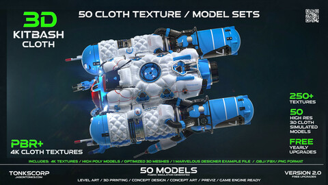 50 CLOTH TEXTURE/MATERIAL SETS & MODELS