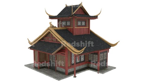 Chinese style ancient architecture  B