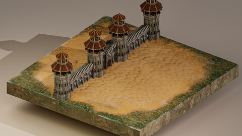 Castle Wall Level 20 3D Model