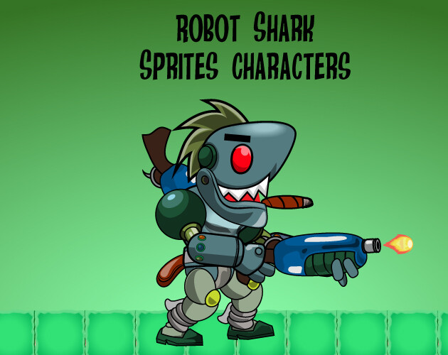 2D Robot Character Sprites