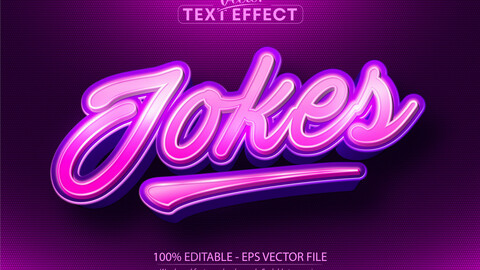 Jokes text, cartoon style editable text effect