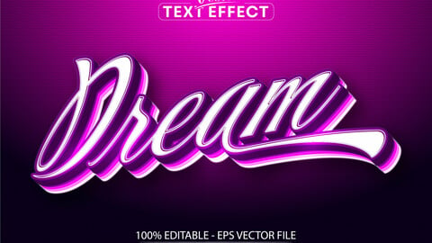 Dream text, cartoon style editable text effect