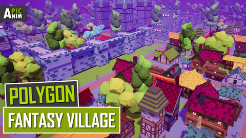 Polygon - Fantasy Village (Unity, UE4)