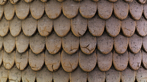 PBR -  PAINTED WOODEN SHINGLES - 4K MATERIAL