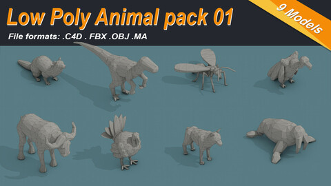 Low Poly Animal Isometric Icon Pack 01