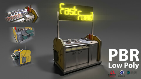 SCIFI Ramen Shop Lowpoly