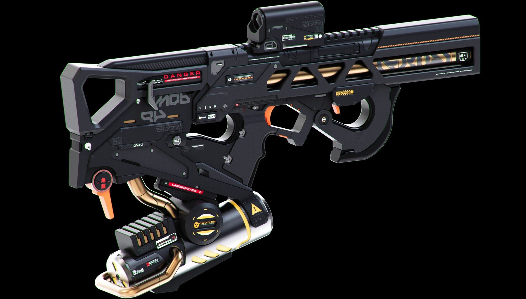 futuristic looking guns