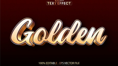 Golden text, shiny gold style editable text effect