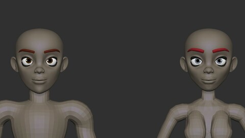 stylized base mesh for Zbrush and exported OBJ for other 3D software