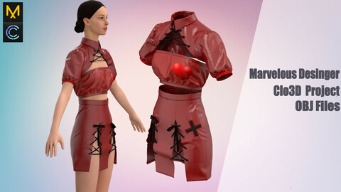 Latex nurse costume (MD/Clo3D Project+OBJ)