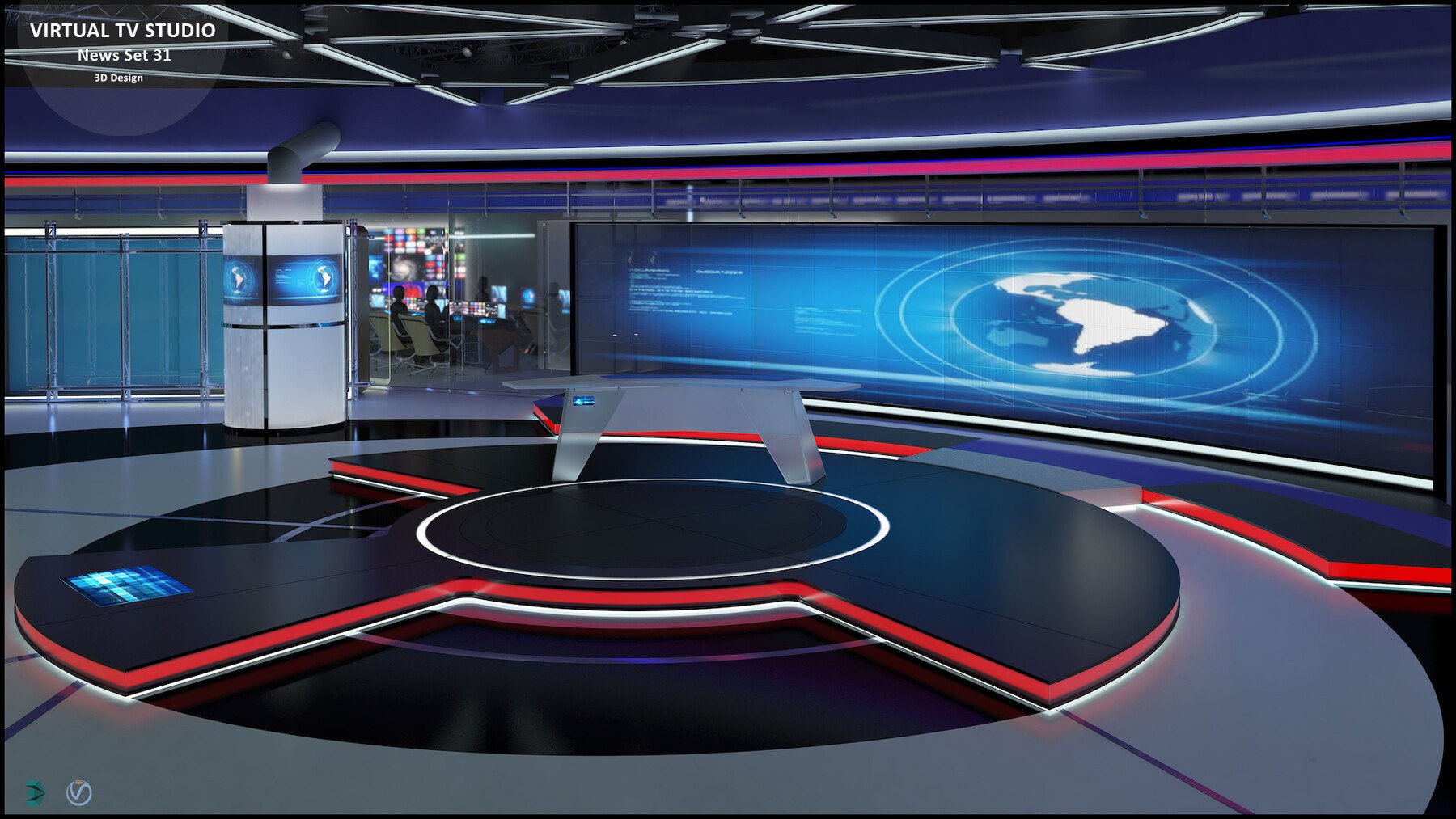 ArtStation - Virtual TV Studio News Set 31 | Resources