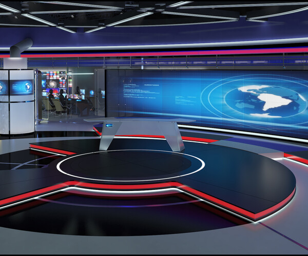 ArtStation - Virtual TV Studio News Set 31 | Resources