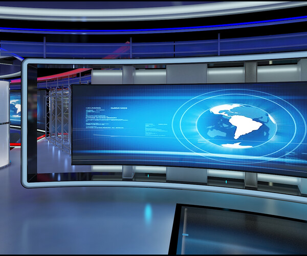 ArtStation - Virtual TV Studio News Set 31 | Resources