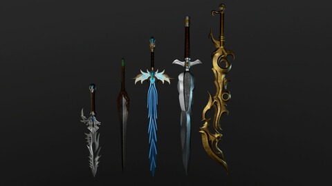 Low-Poly 3D Model  Swords Pack