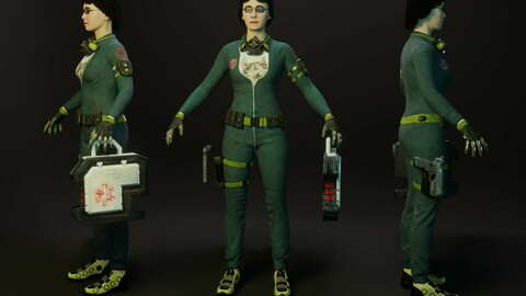 Sci-Fi medic 3D model character