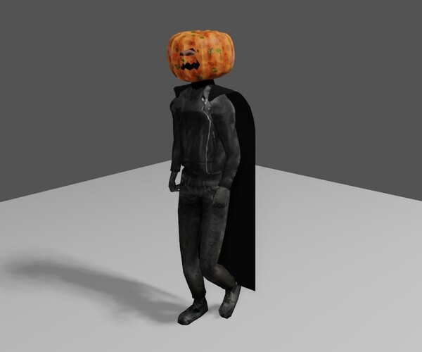 ArtStation - Halloween - Jack O Lantern - Man Low-poly 3D model | Game ...