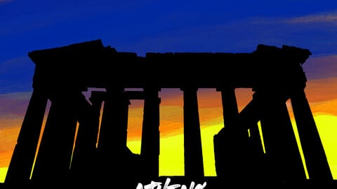 Greece, Athens art poster