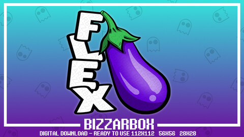 Twitch Emote: Eggplant Flex