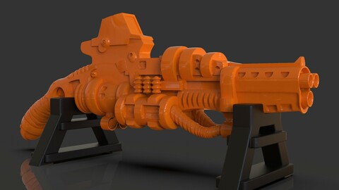 Stylized Sci-Fi Shotgun Sculpture