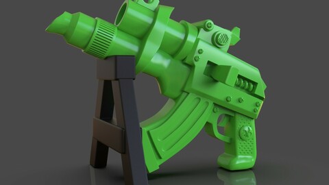 Stylized Sci-Fi Pistol Sculpture