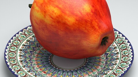 Apple on a plate