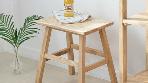 Mine Solid Wood Stool Chair Acacia Wood