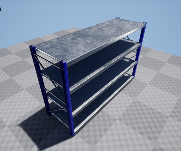 ArtStation Metal Rack Blue 1 Game Assets
