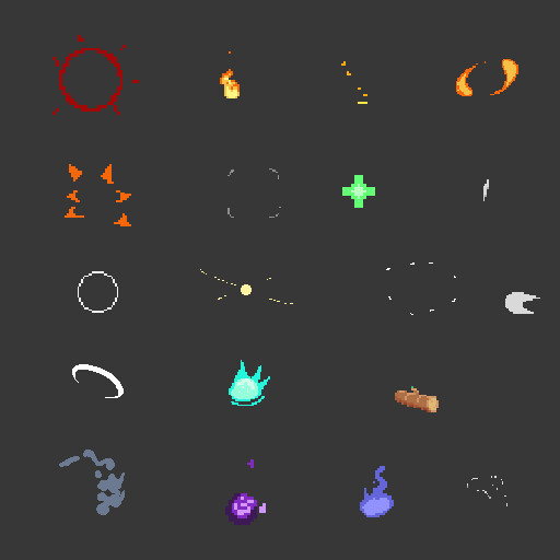 ArtStation +90 Different Pixel Effects Package Game Assets