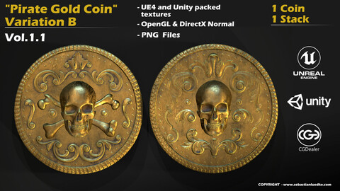 Pirate Gold Coin and Stack - Variant B