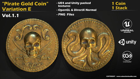Pirate Gold Coin and Stack - Variant E