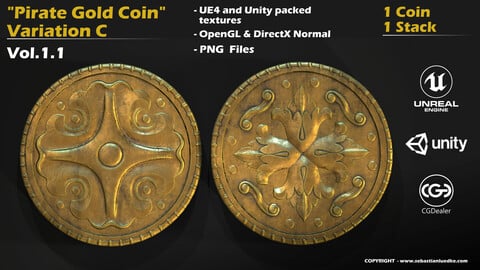 Pirate Gold Coin and Stack - Variant C