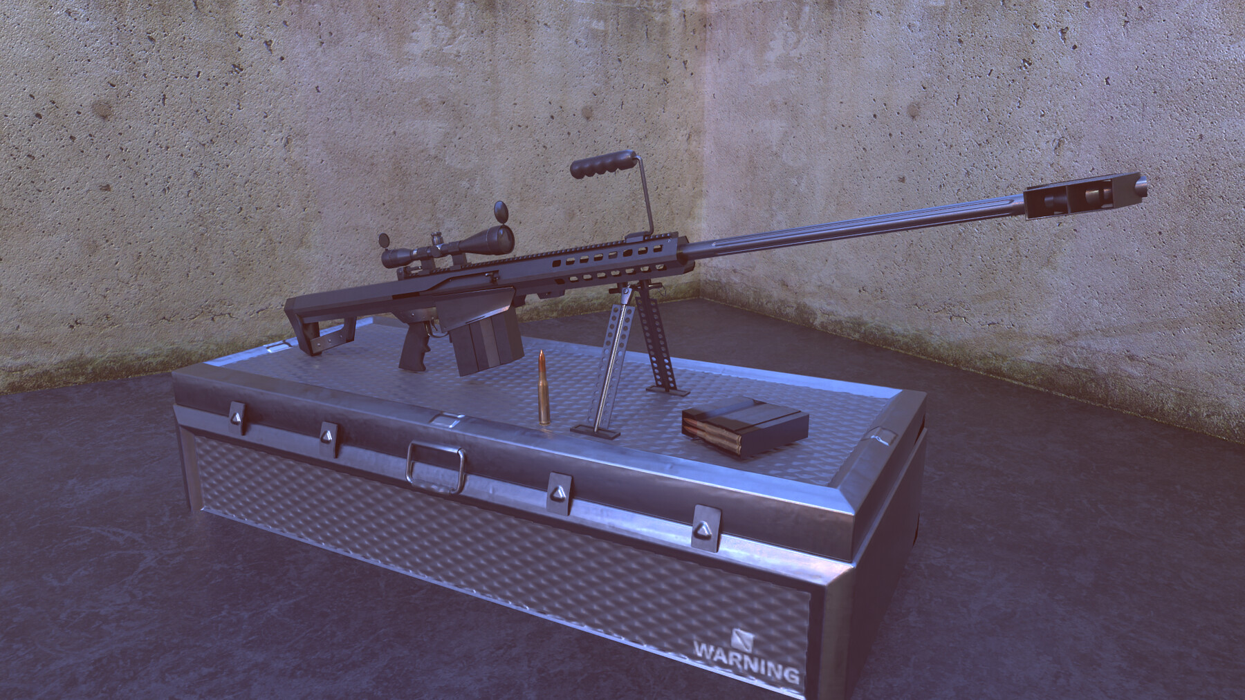 OBJ file Barrett M82 sniper rifle 🔫・3D printable model to