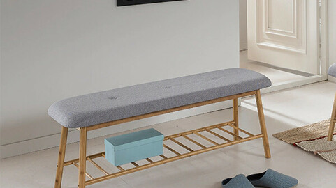 Fabric modern bench stool