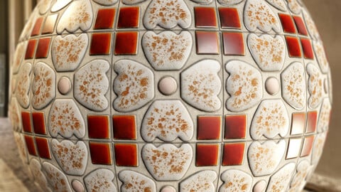 PBR - ARTISTIC CERAMIC TILE FLOOR 05 - 4K MATERIAL