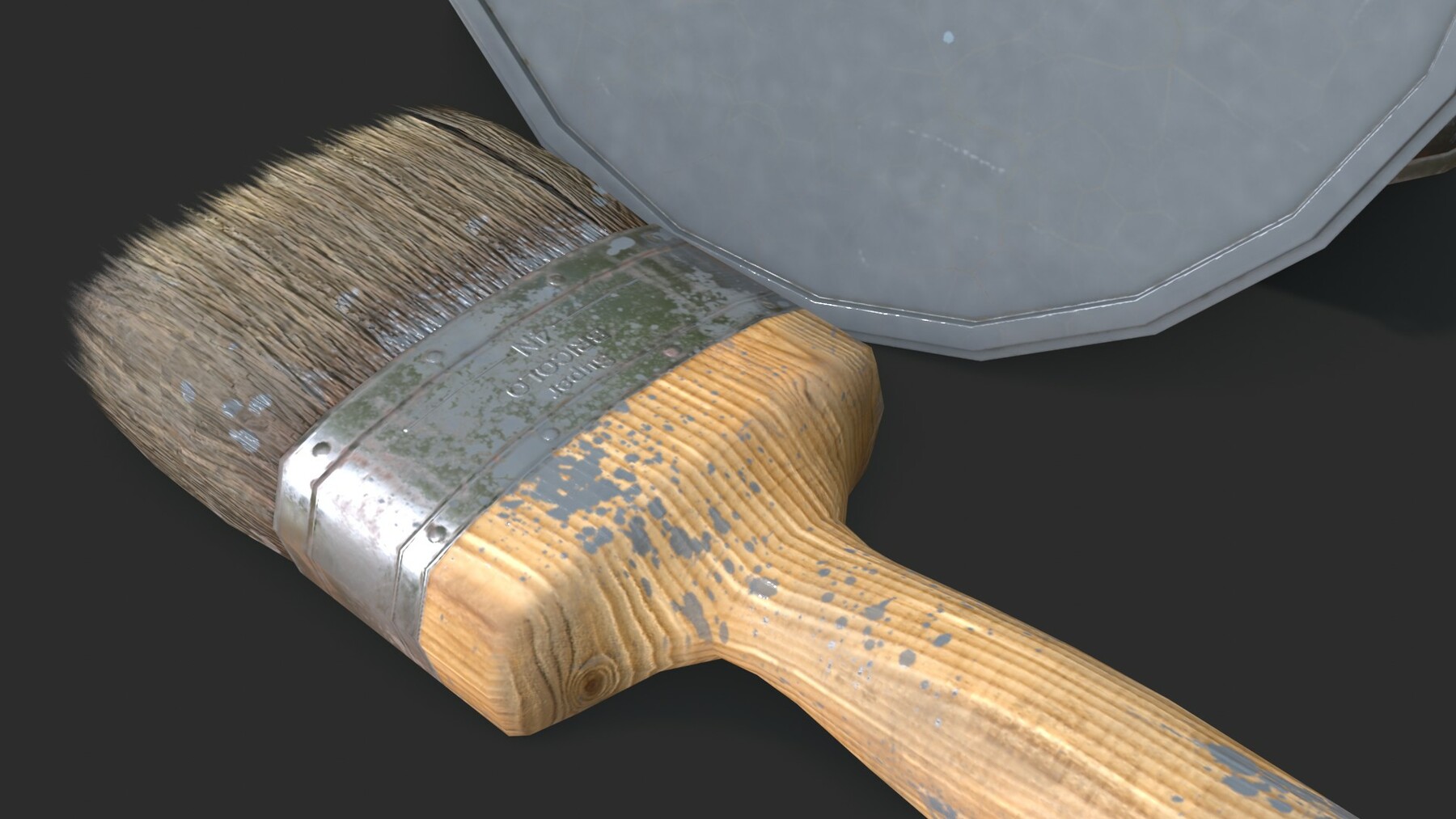 Paint Can and Brush 3D model