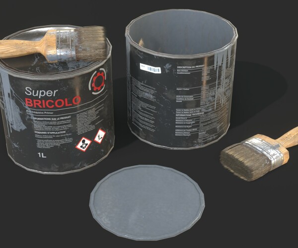 ArtStation Paint Bucket and Paint Brush Game Assets