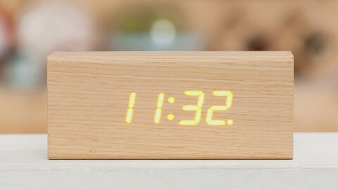 Eco-friendly LED wooden alarm clock