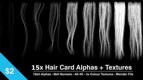15x Hair Alphas + Textures