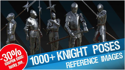 Knight Poses - Over 1000 Reference Images (turnaround)