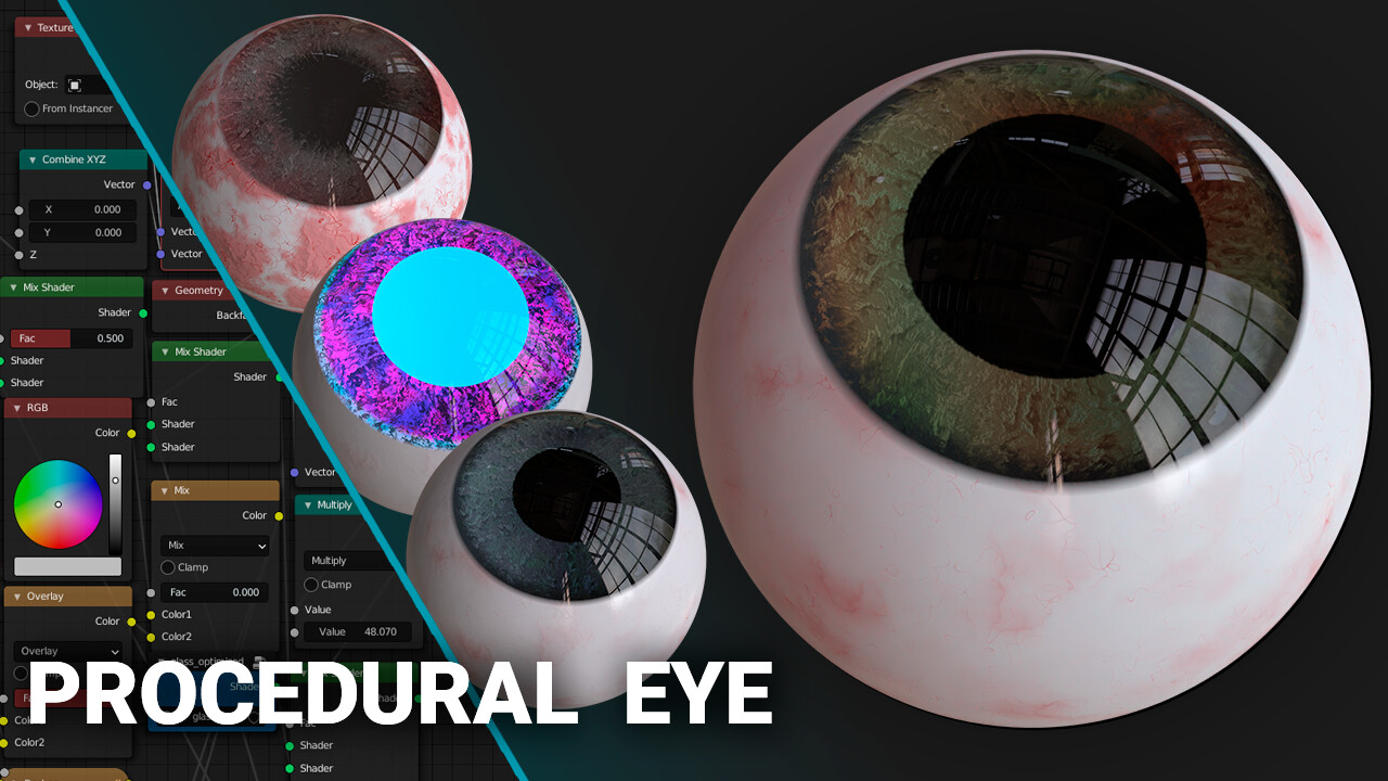 ArtStation Procedural eye material (for Blender Cycles) Resources