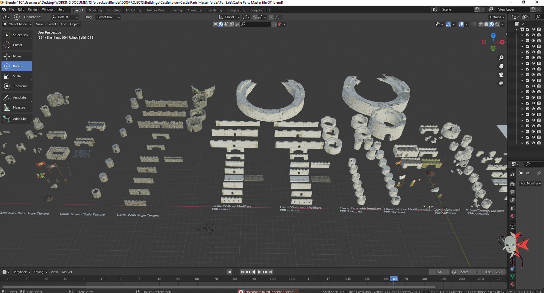 ArtStation - Free castle from my mega castle kitbash set Free 3D model ...