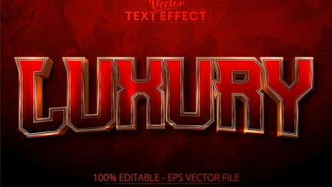 Luxury text, shiny gold editable text effect on dark red textured background