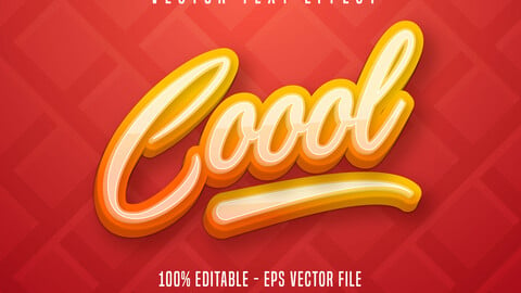 Cool text, cartoon style editable text effect