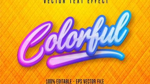 Colorful text, cartoon style editable text effect